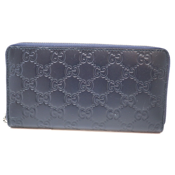 Gucci Navy Wallet Blue Zip - Picture 1 of 15